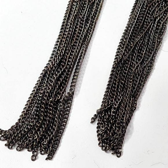 Bronze Long Multi Chain Tassel Style Earrings - Picture 8 of 8